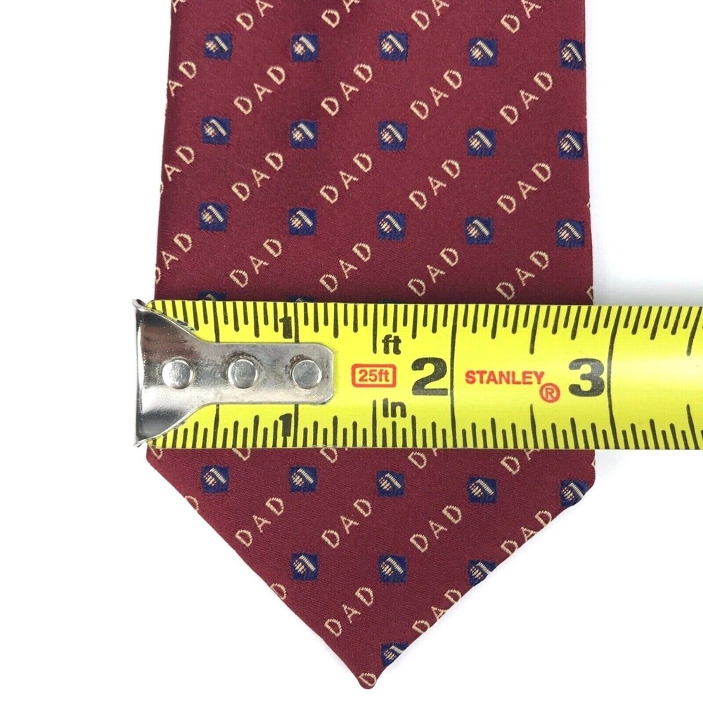 #1 Dad Father Family Father's Day Gift Red Classic Short Men's Tie Necktie 3x54" - Picture 8 of 9